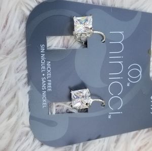 Faux diamond stud clip on errings